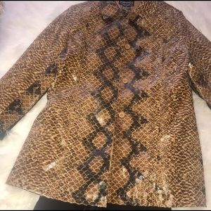 Stylish faux snake skin coat